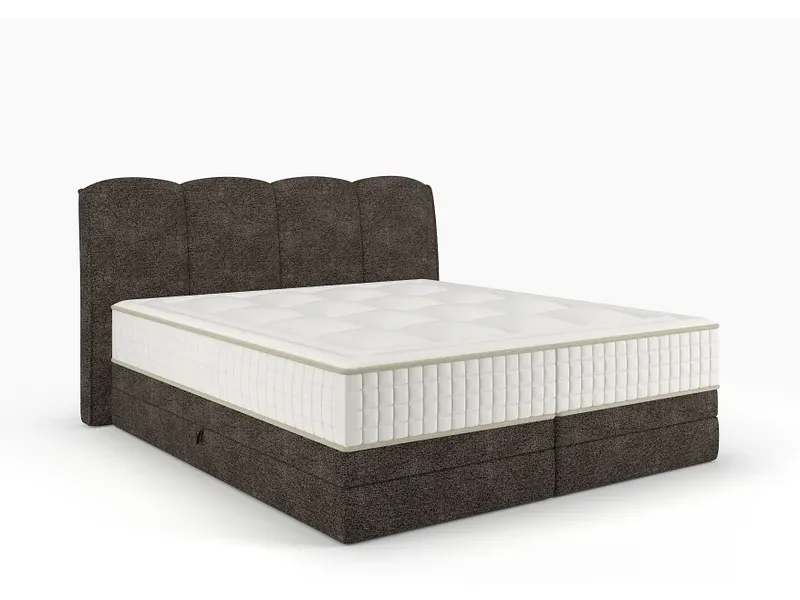 Boxspringbett STOCKHOLM braun 180x200cm halbfest