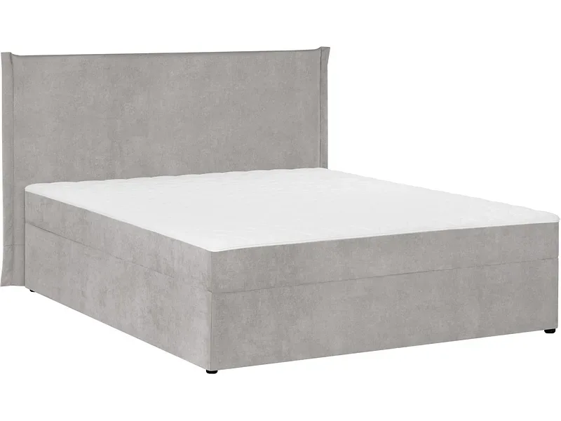 Boxspringbett LORIK hellgrau 180x200cm halbfest