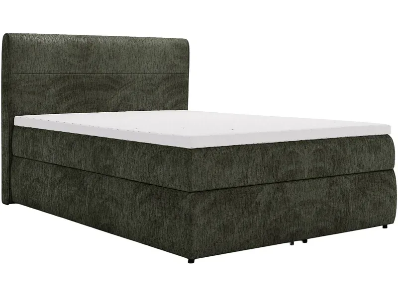 Boxspringbett NINA dunkelgrün 180x200cm halbfest