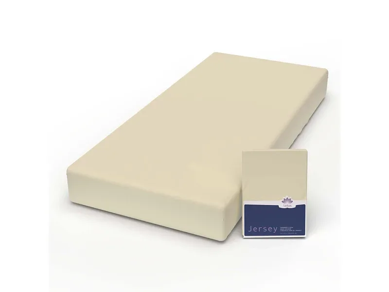 Lotus Bettwaren - Lotus Jersey Fixleintuch  Comfort, Jersey Comfort Fixleintuch, 140-160 x 200 cm, Vanilla