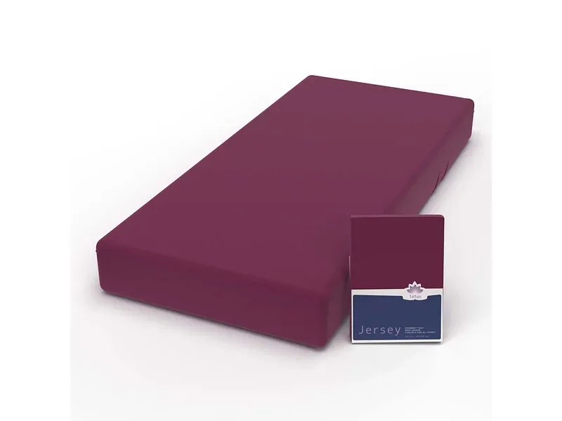 Lotus Bettwaren - Lotus Jersey Fixleintuch  Comfort, Jersey Comfort Fixleintuch, 140-160 x 200 cm, Bordeaux