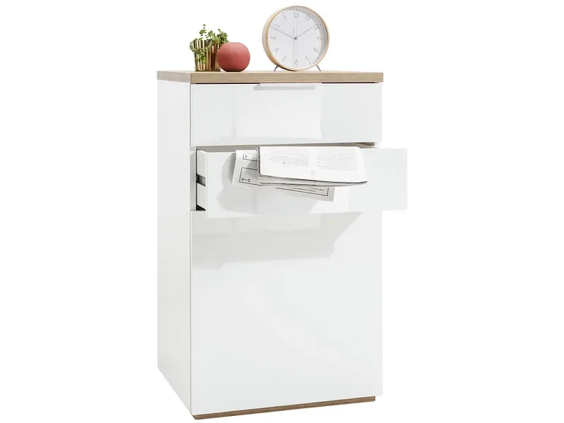Kommode MUNDI 2 Türen 2 Schubladen 50x60x102.3cm weiss melamin
