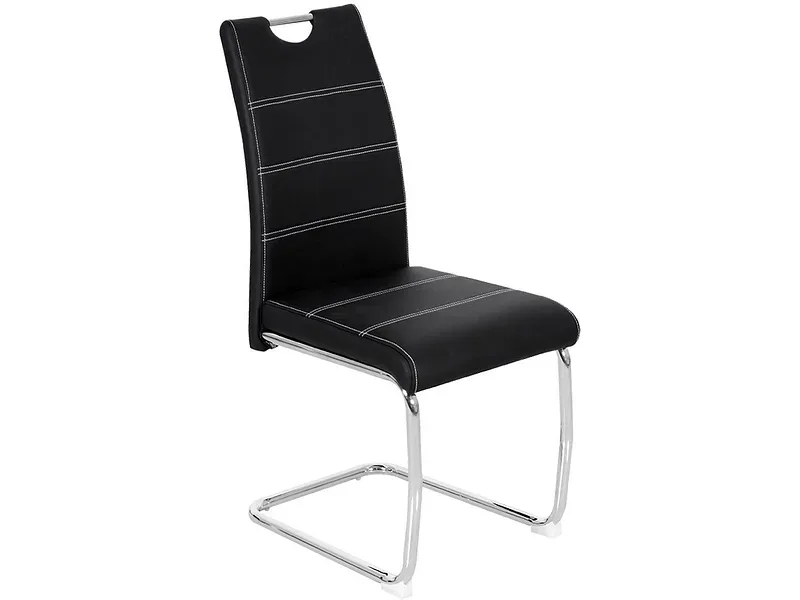 Stuhl FLORI Synthetisches Leder schwarz