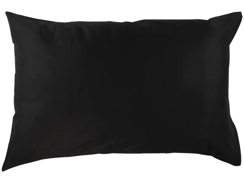Lotus Bettwaren - Lotus Bettwäsche Satin uni, Satin Uni Bettwäsche, 50 x 70 cm, Schwarz