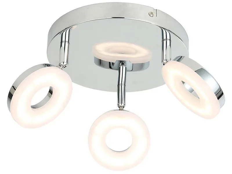 3 Spots LED ROUND Ø20cm 4W silberfarben