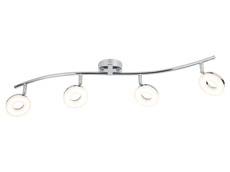 4 Spots LED ROUND 78cm 16W silberfarben