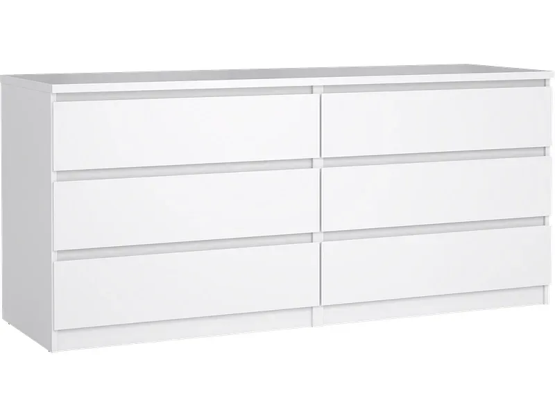Kommode NAIA 6 Schubladen 50x153.8x70.1cm weiss lackiert