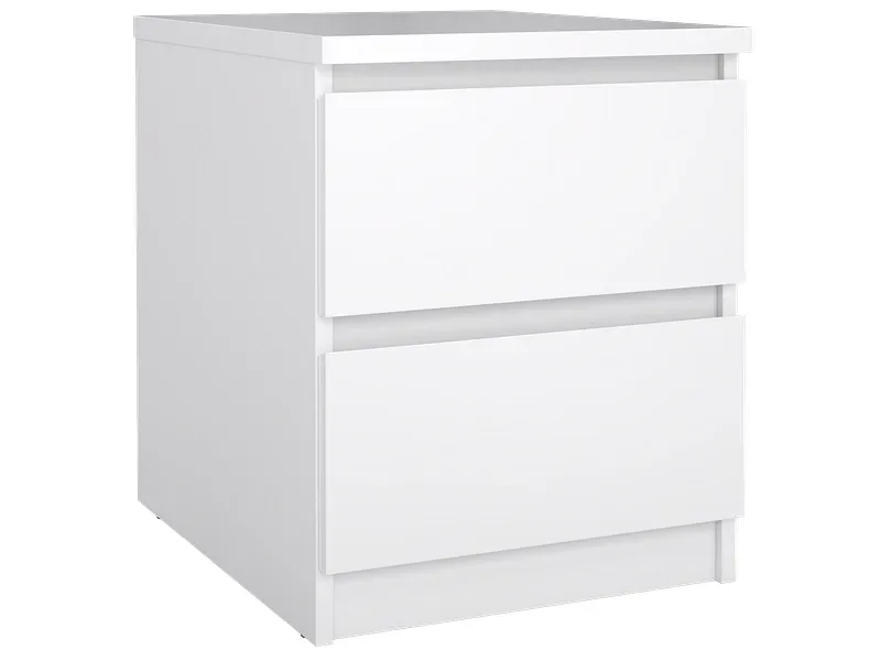 Nachttisch NAIA 2 Schubladen 40.4x50x49.5cm weiss lackiert