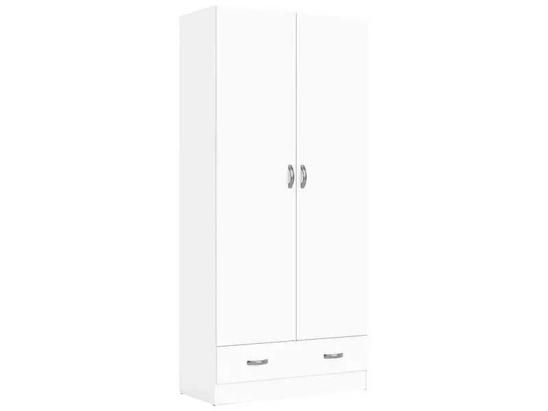 Drehtürenschrank MONTREUX weiss 2 Türen 1 Schublade
