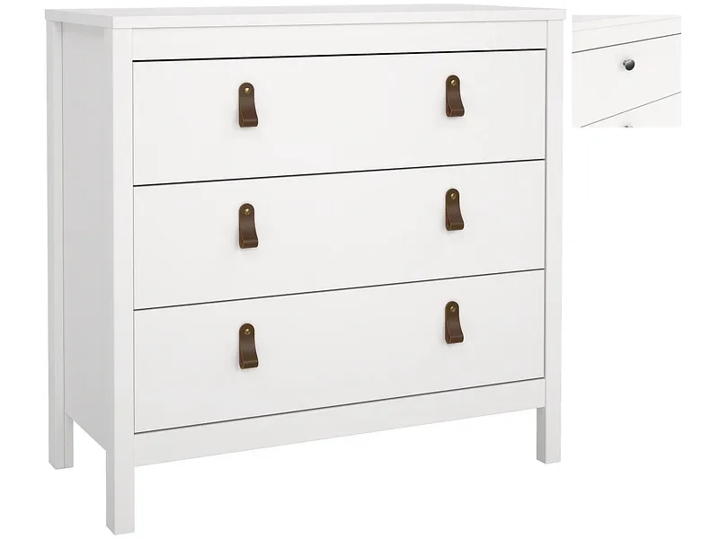 Kommode MADRID 3 Schubladen 38.4x82.3x79.7cm weiss matt