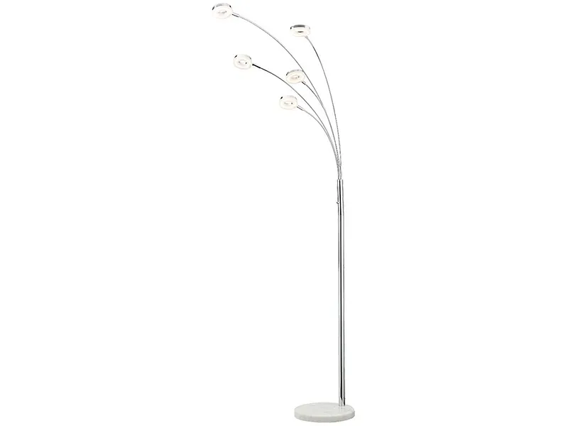Stehlampe LED ROUND 195cm 20W silberfarben
