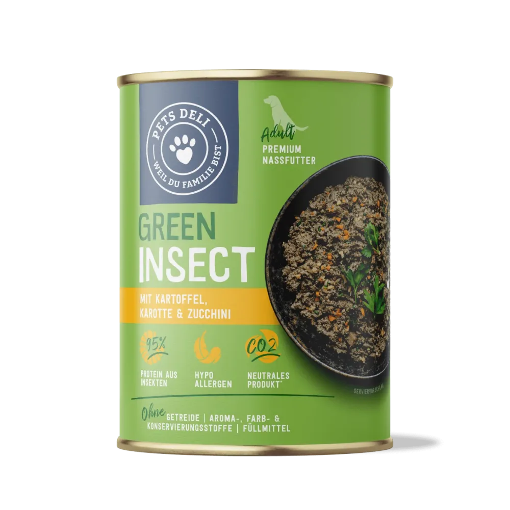 Nassfutter Green mit Kartoffel, Karotte und Zucchini für Hunde - 6x375g