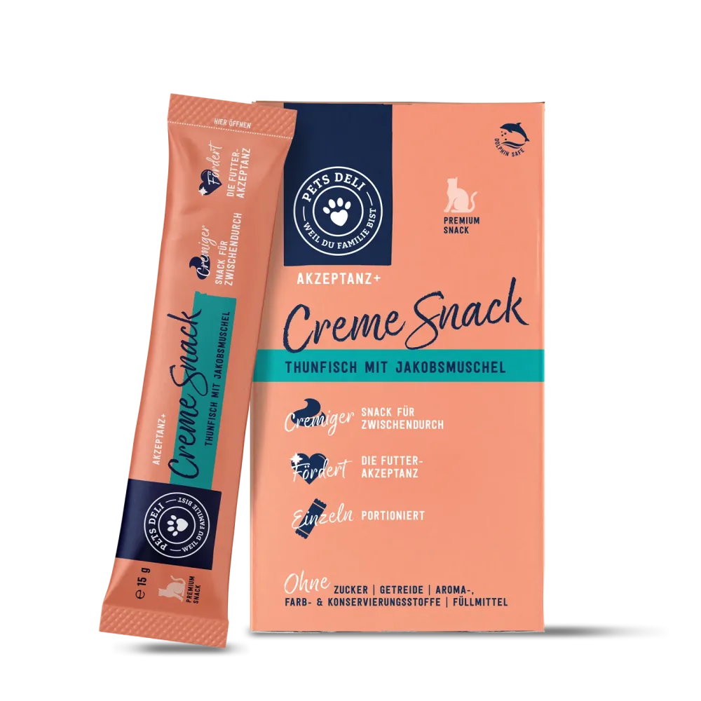 Snack Creme Thunfisch mit Jakobsmuschel für Katzen - 6 x 15g / Einzelpackung