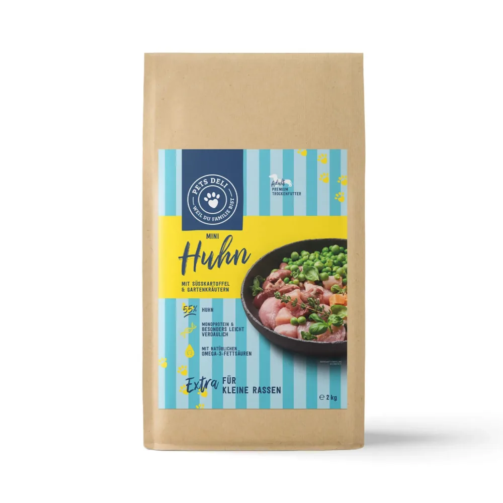 Trockenfutter Mini Huhn mit Süßkartoffel und Kräuter für Hunde - 2kg