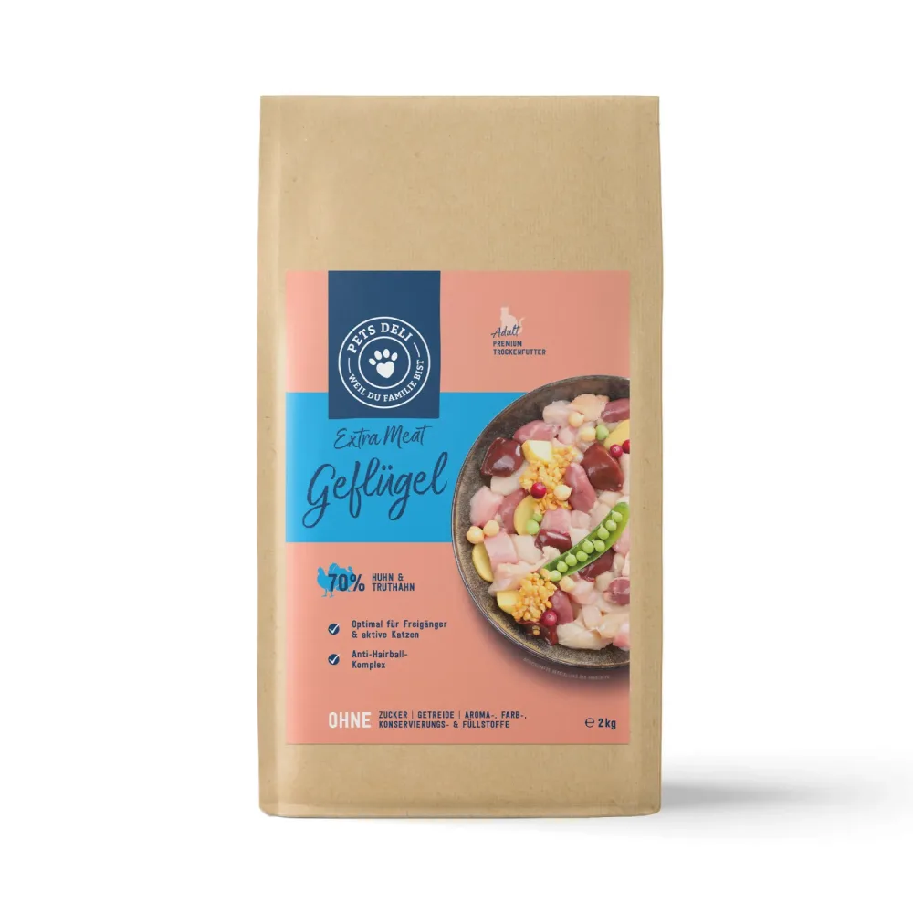 Trockenfutter Extra Meat Geflügel für Katzen - 400g