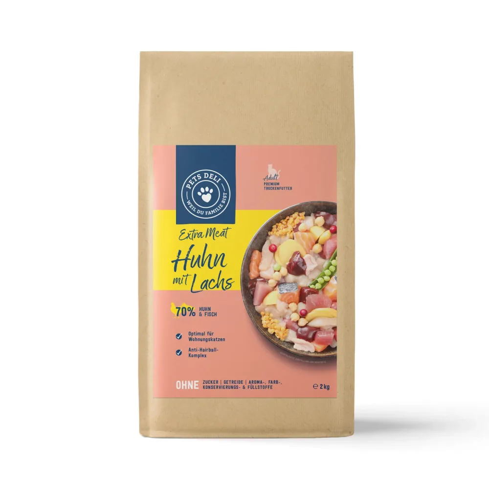 Trockenfutter Extra Meat Huhn mit Lachs für Katzen - 400g