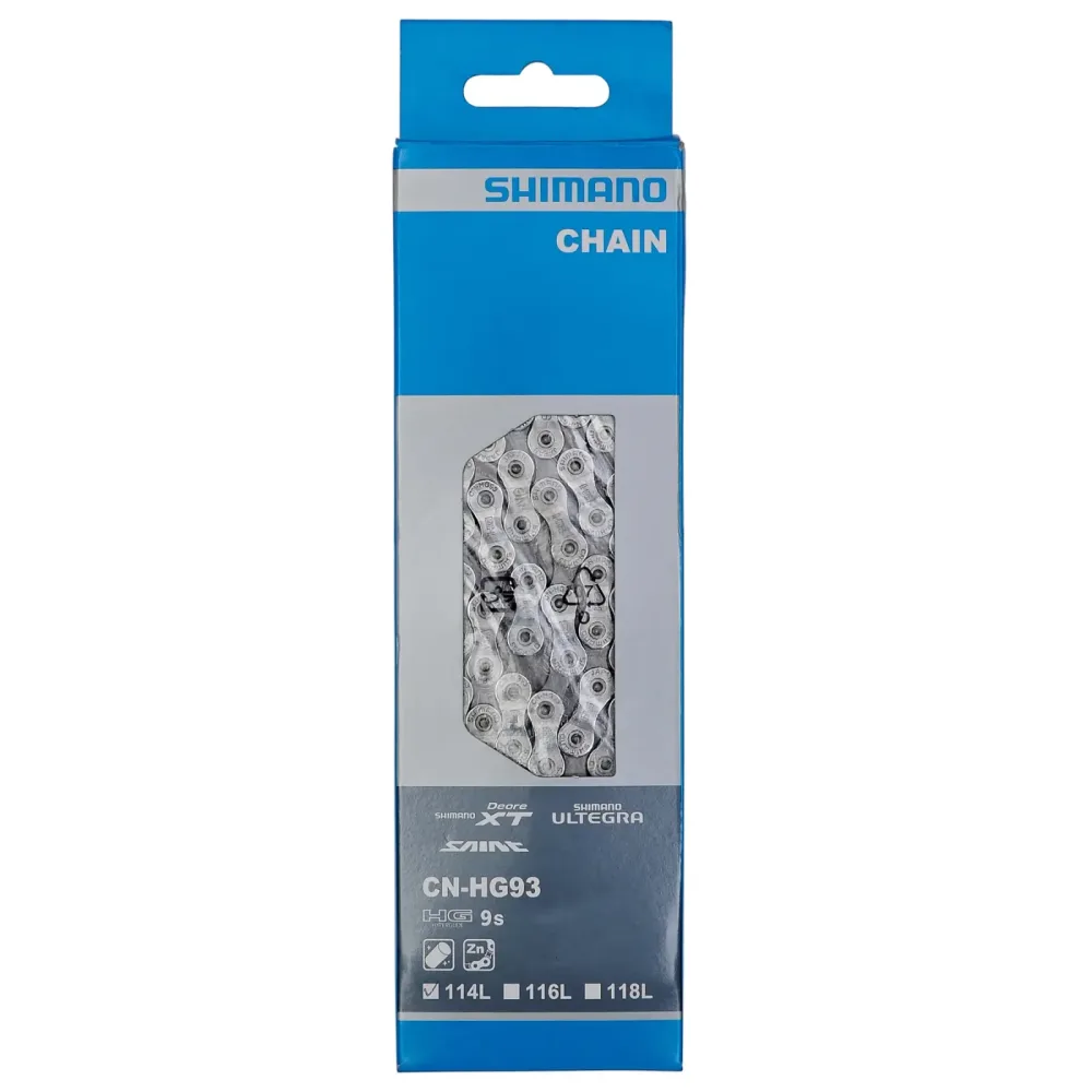 SHIMANO Fahrradkette HG93 9-fach 114 Glieder silber