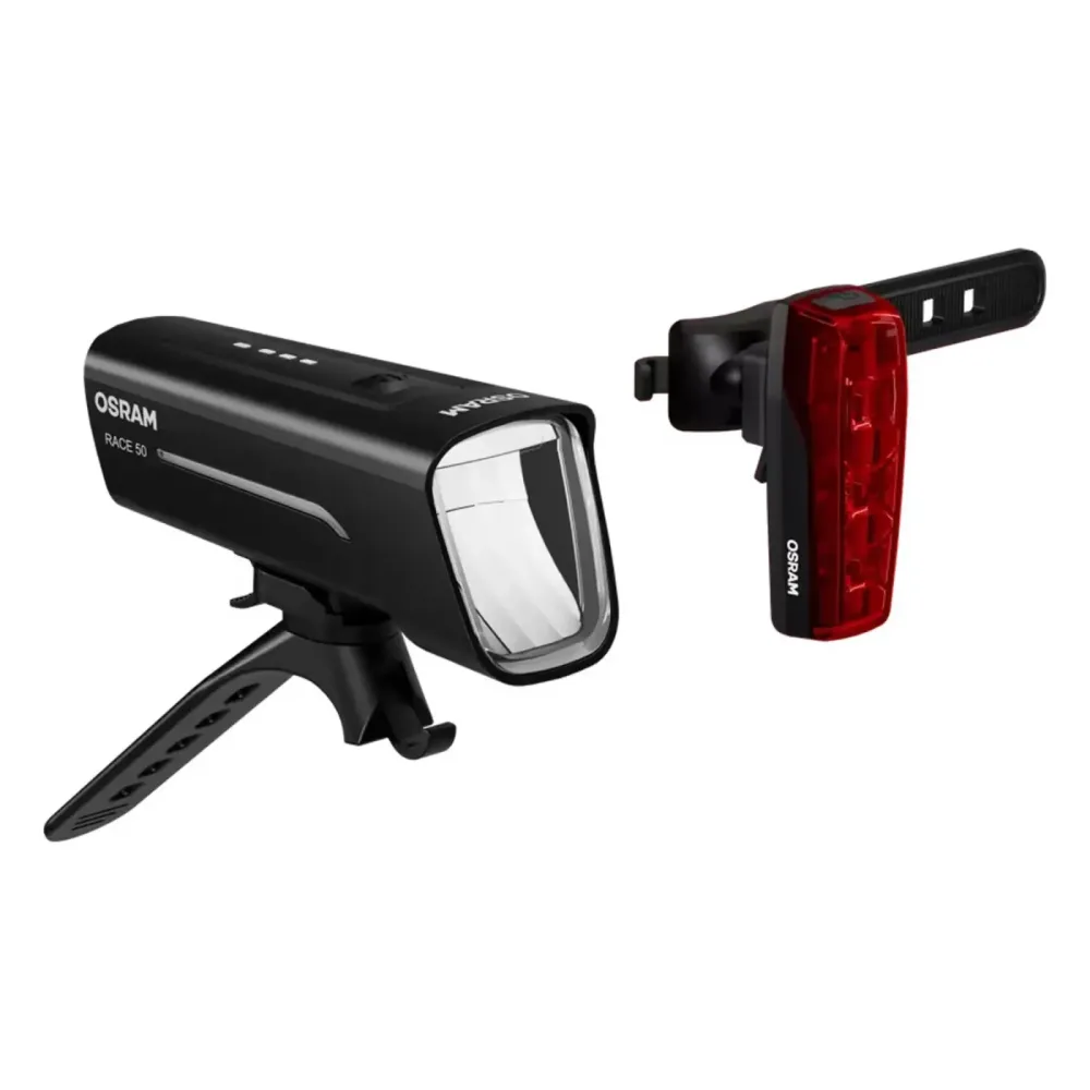 Osram Automotive Fahrradbeleuchtung Set RACE 50 SET LED akkubetrieben Schwarz