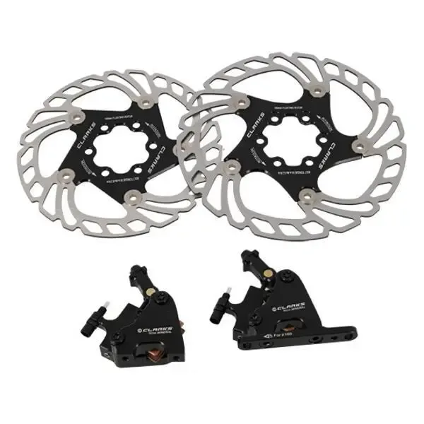 Vordere und hintere semi-hydraulische Scheibenbremsen mit Scheibe und Adapter Clarks Cycle Systems CHM-05