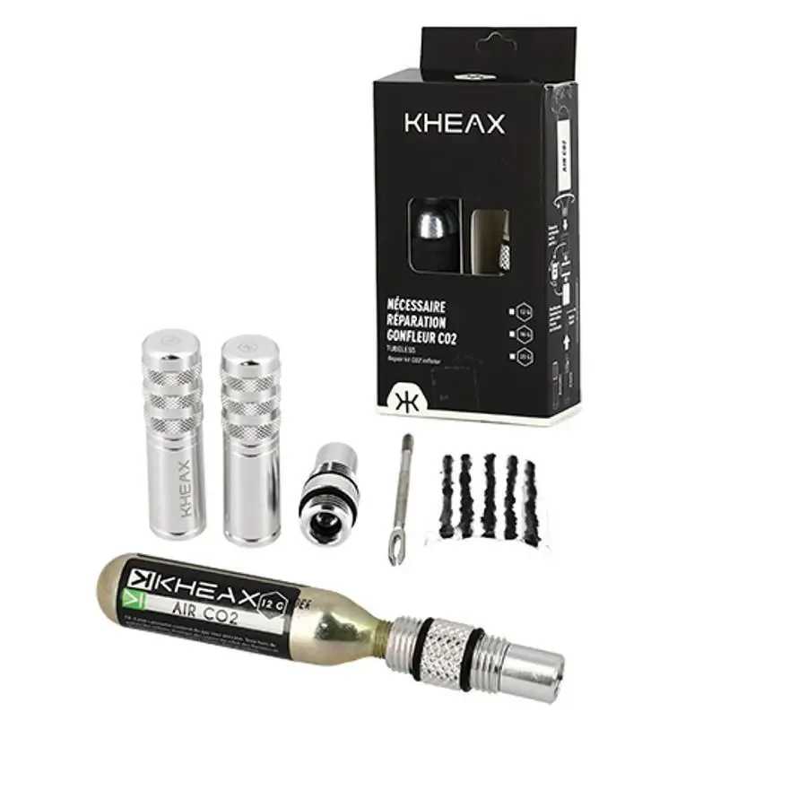Reparatursatz für Alu-Tubeless mit Kartuschenspitze Kheax CO2 12GR