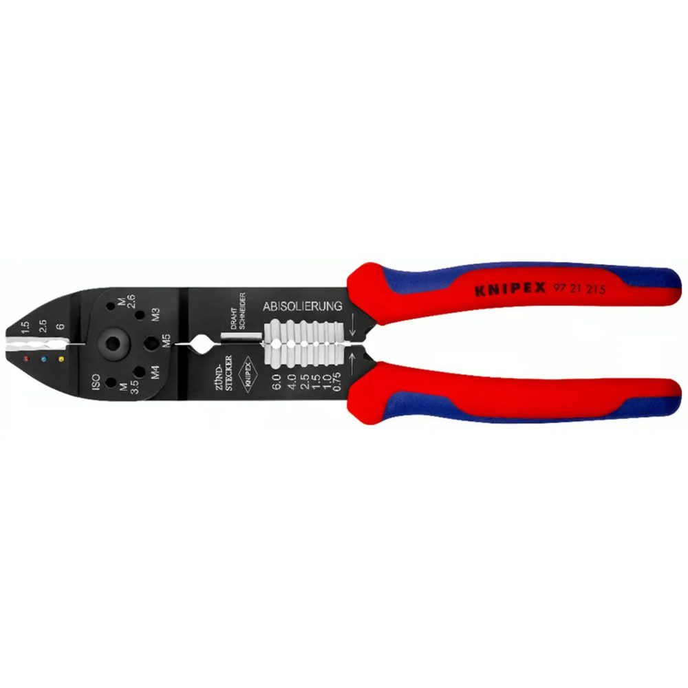 Knipex 97 21 215 Crimpzange Isolierte Kabelschuhe, Isolierte Steckverbinder 0.75 bis 6 mm²