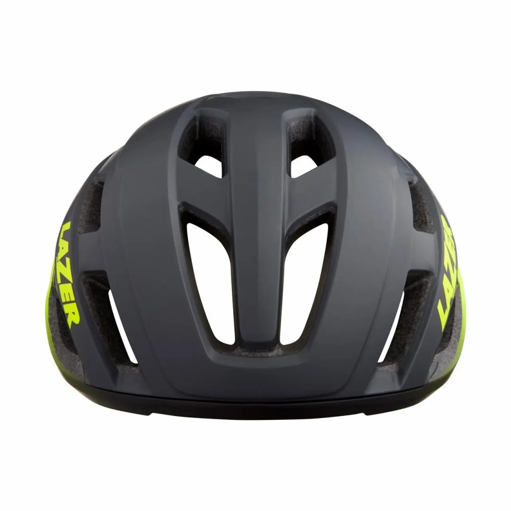 LAZER Unisex Road Strada KinetiCore Helm - matte dark grey flash yellow