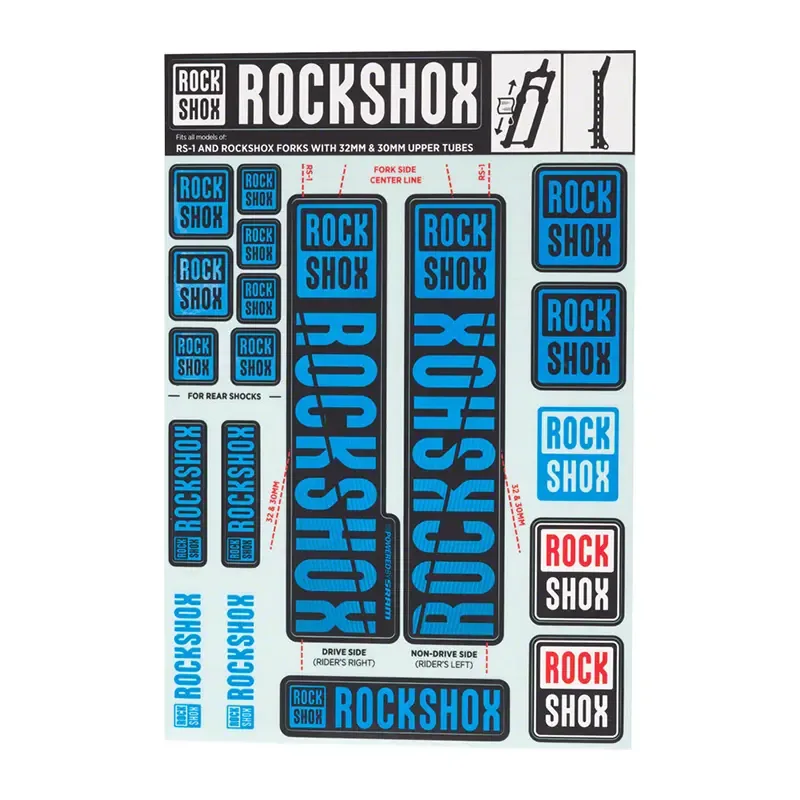 Aufkleberset Fahrradgabel bis 2018 Rockshox
