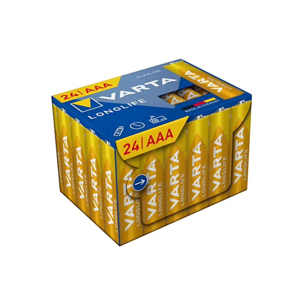 Varta VARTA Longlife AAA Cube Pack24 Micro (AAA)-Batterie Alkali-Mangan 1.5 V 24 St.