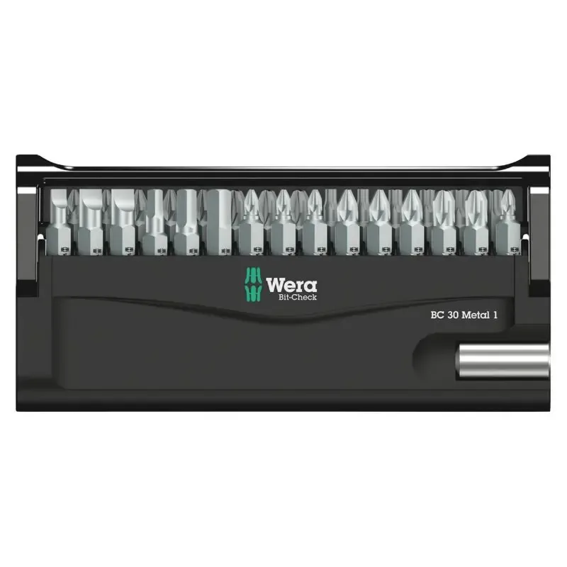 Wera Bit-Check 30 Metal 1 05057434001 Bit-Set 30teilig Schlitz, Kreuzschlitz Pozidriv, Kreuzschlitz Phillips,