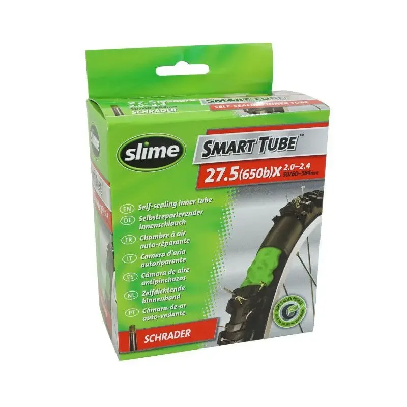 Schlauch Schraderventil mit Pannenschutzflüssigkeit Slime 27.5 x 2.00-2.40