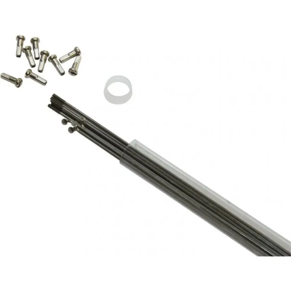 Rohr mit 10 Speichen aus Edelstahl mit abgewinkeltem Kopf und Nippel P2R 280 mm