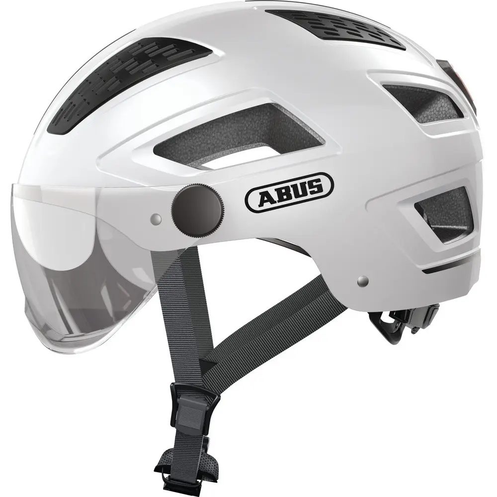 ABUS Hyban 2.0 ACE Velohelm mit Visier - Polar White