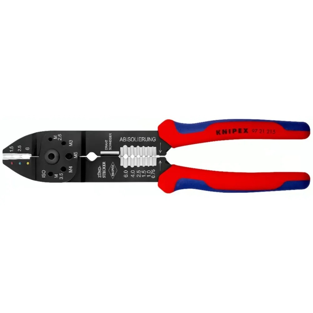 Knipex 97 21 215 Crimpzange Isolierte Kabelschuhe, Isolierte Steckverbinder 0.75 bis 6 mm²
