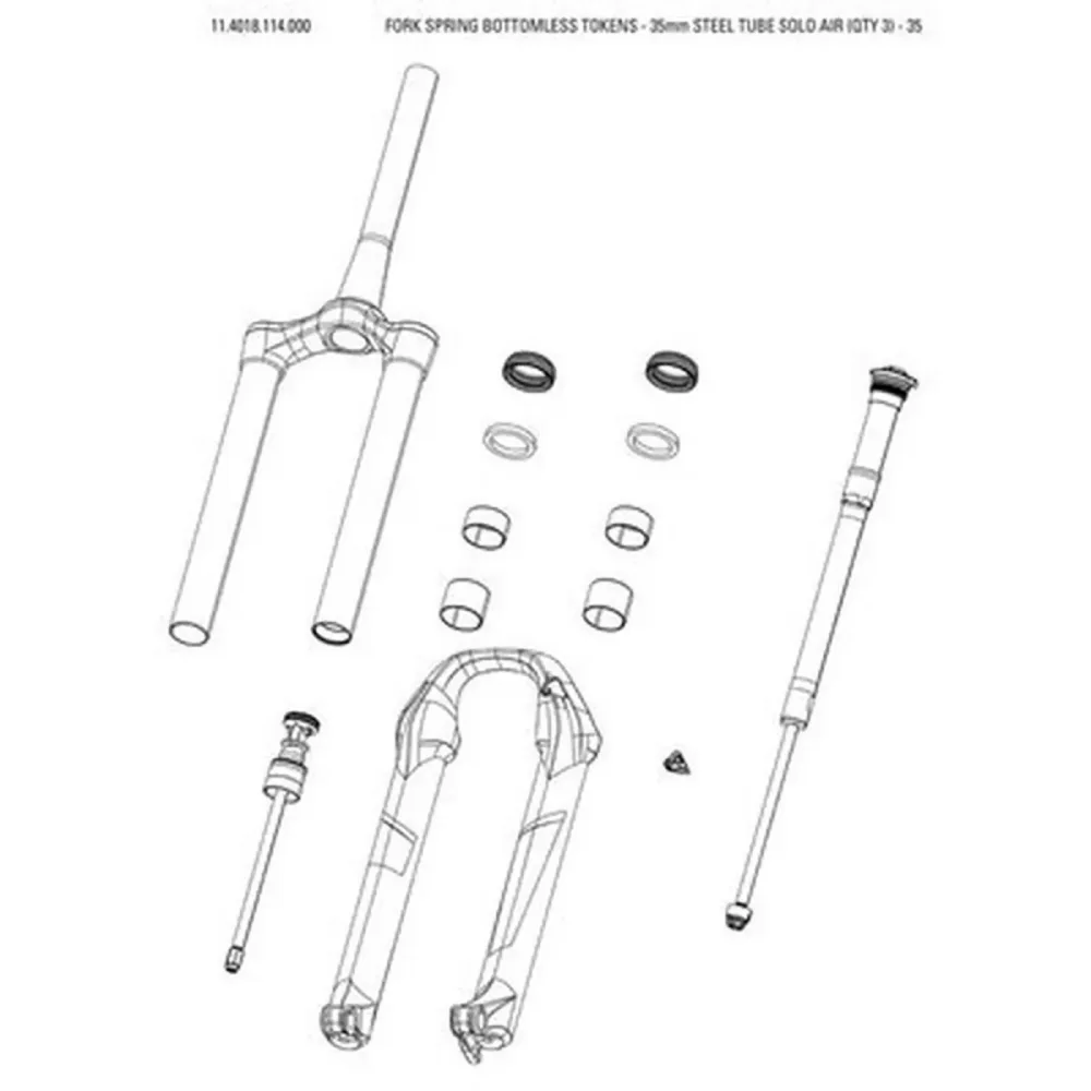 Gabel Rockshox Pack Tokens 35mm Steel Tube Solo Air 35 A1 2021 3