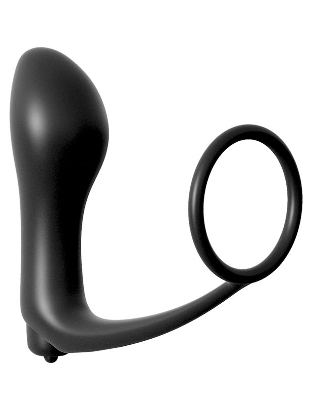 PIPEDREAM ? Ass-Gasm Cockring mit Vibrating Butt Plug ? Schwarz