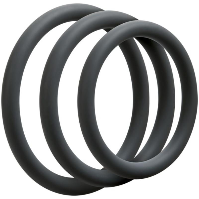 Doc Johnson - OptiMALE 3 C-Ring Set Dünn - Grau