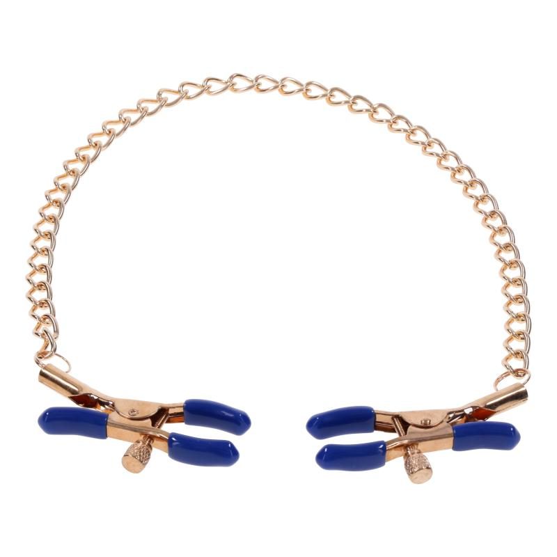 Cougar Brustwarzenklemmen mit Kette - Gold