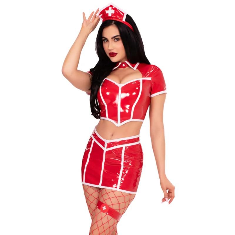 Leg Avenue - Red Alert Nurse Kostüm - Rot