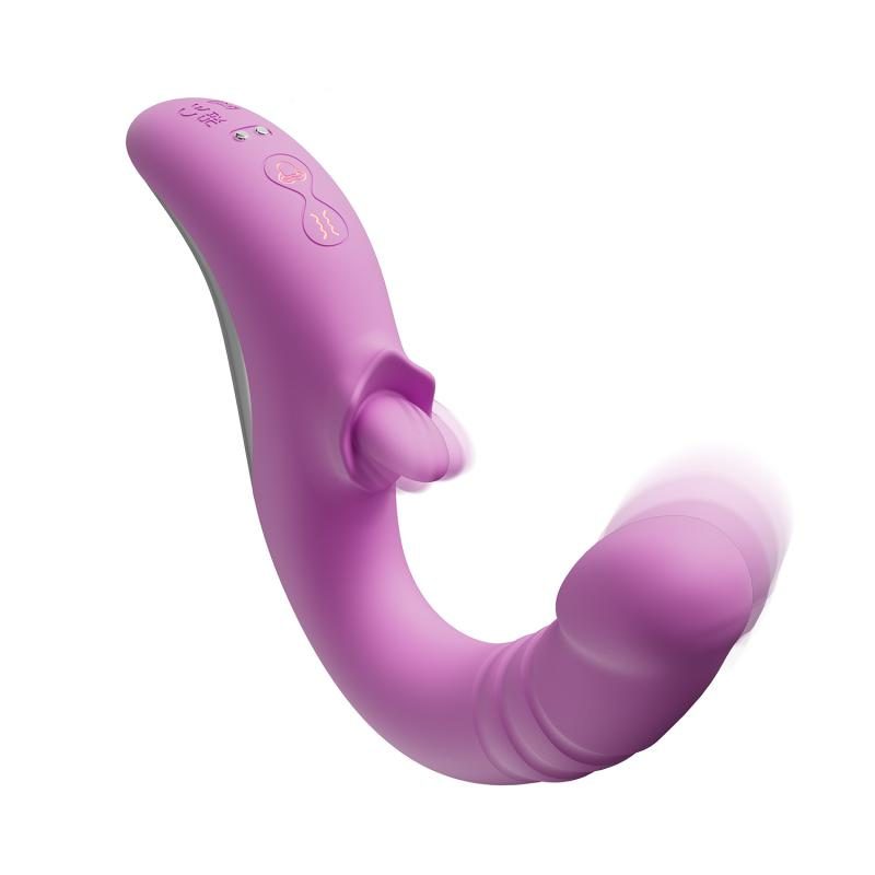 Good Vibes Only - Stoßvibrator mit Zunge - Pink
