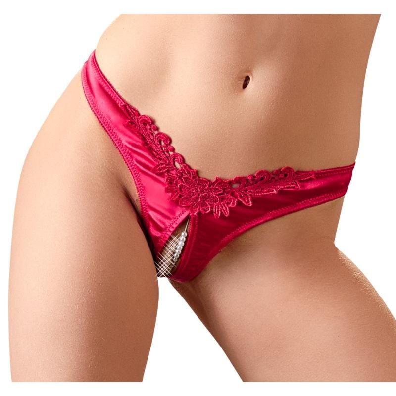 Cottelli Collection - Stringtanga mit Perlen - Rot