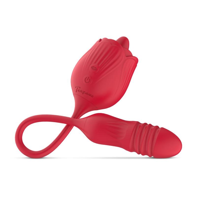 Teazers ? Rose Stoßender Dildo Vibrator ? Rot