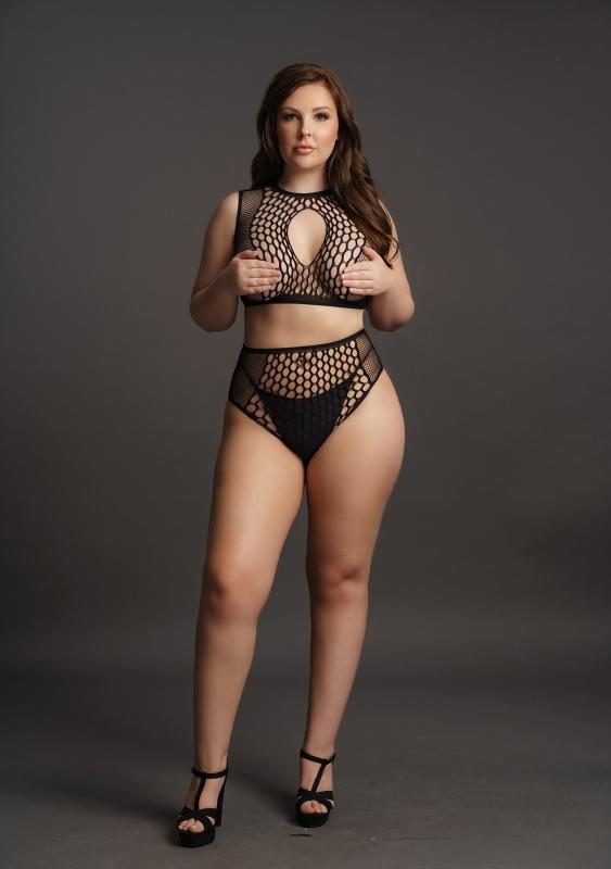 Duo Net 2 Stück BH-Set für Kurven schwarz