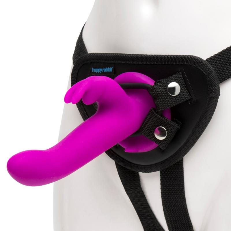 Happy Rabbit ? Vibrations-Strap-On Set ? Magenta