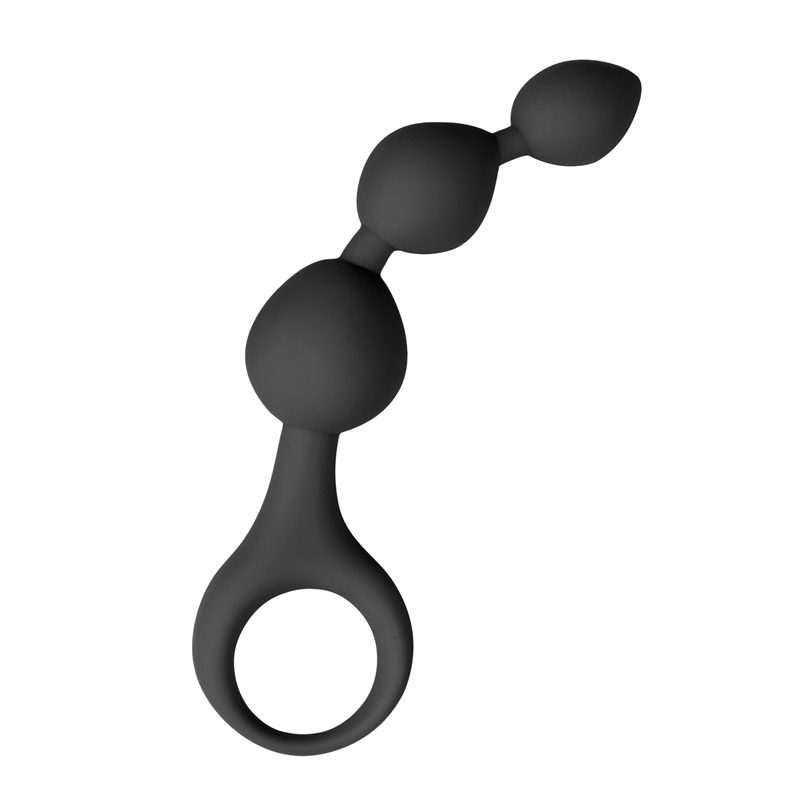 Schwarzer Analdildo in Kugelform aus Silikon - 15,5 cm