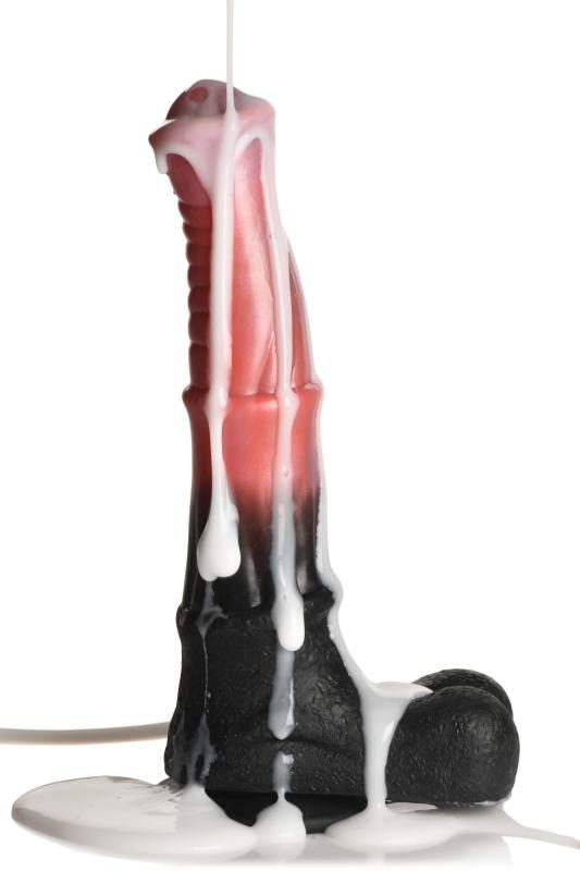 Creature Cocks -  Zentauren-Explosions-Spritzender Silikon-Dildo - Schwarz/Rot