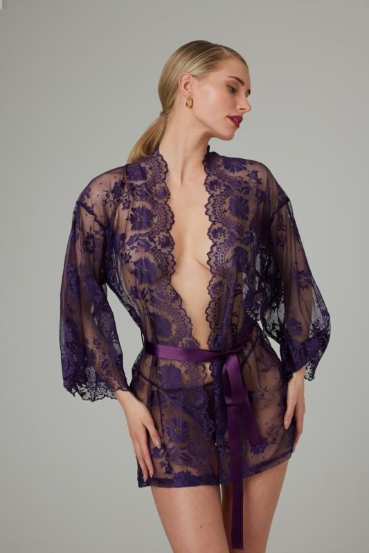 Christine - Spitzen Kimono Graceful - Lila