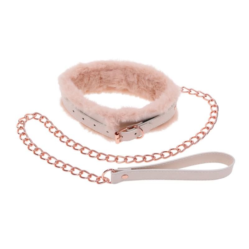 Sportsheets - S&M Peaches ?n CreaMe Fur Collar & Leash Cream