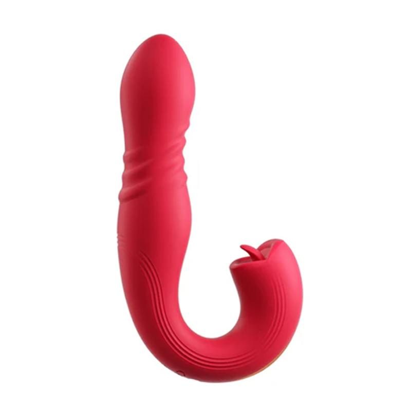 HoneyPlayBox - JOI Thrust 2 Drucksensor App-gesteuerter Stossender G-Punkt Vibrator & Zungenklitorisstimulator Rot
