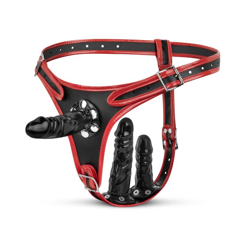 Easytoys Fetish - Triple Dildo Strap-On Harness