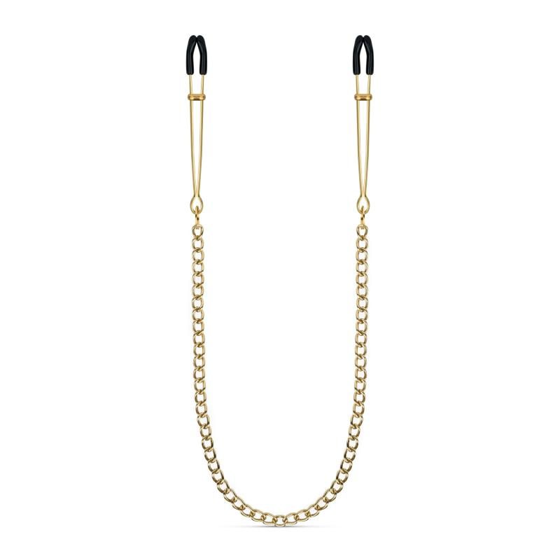 Goldene Brustwarzenklemmen mit Kette